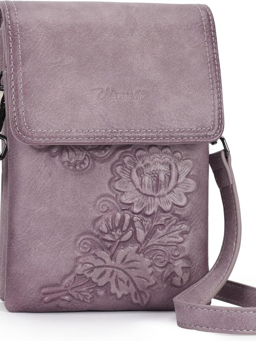 Small Crossbody Bags for Women Trendy Vegan Leather Cell Phone Bag Embossed Flow